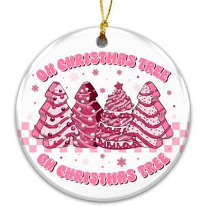 2 x Gift for Girls Ornament 2025, Oh Christmas Tree Ornament  Cute Pink Christmas Tree Decoration, Sweet Treat Cookie, Fun Holiday Dcor Gift for Girls, Friends, or Pink Lovers