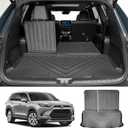 Vanseno Compatible for 2025 2024 Toyota Grand Highlander Cargo Mat Trunk Mat with Backrest Mat Cargo Liner Back Seat Cover Protector for 2025 2024 Toyota Grand Highlander Accessories