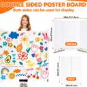 TUXITA Trifold Poster Board,4 Pack 36" x 48" Large White Corrugated Poster Boards,Science Fair Display Boards,Project Boards Perfect for School Projects, Event Displays and Business Presentations