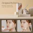 Piccasso Professional Makeup Spatula - Stainless Steel Foundation Spatula for Thin & Seamless Base - K-Beauty Korean Tool for Flawless Finish - Includes Leather Case - Hygienic & Durable Applicator
