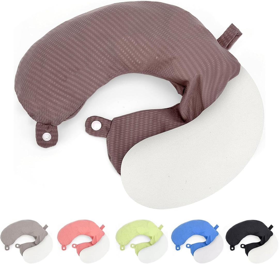 Zebrabox Travel Neck Pillow Cover U Shape Necks Pillows Case Replacement Covers Soft and Smooth Brown (ONLY Pillow Cover, No Filler)