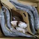 OLIXIS Dining Chairs Set of 4 Mid-Century Modern Dinning Chairs, Living Room Bedroom Outdoor Lounge Chair PU Leather Cushion and Wood Legs, Black (Inky)