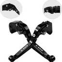 for Suzuki GSXR 600 750(2006-2024) 1000R(2009-2024) GSX-R 1000(2005-2006) Motorcycle Clutch Lever Folding Extendable Adjustable Handlebars Brake and Clutch Levers Set(Black)