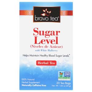 Sugar Level Tea, 20 Bags by Bravo Tea & Herbs (Pack of 2), Best By: 10/2024