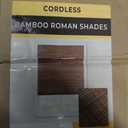 UNISHADES Bamboo Roman Shades w/Valance, 33.5" W × 64" H, Highfield Teak