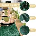 6 Packs 12 x 72 inches Sequin Table Runner, Hunter Green Glitter Table Runner for Birthday Party Supplies Wedding Engagement Baby Shower Holiday Celebration Event Decorations