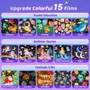 One Fire Dinosaur Night Light Projector, with 15 Films & Bluetooth Music and Remote-Controlled Dino Night Light, Rechargeable Star Projector for Kids, Dino Decor Dinosaur Gifts for Boys.