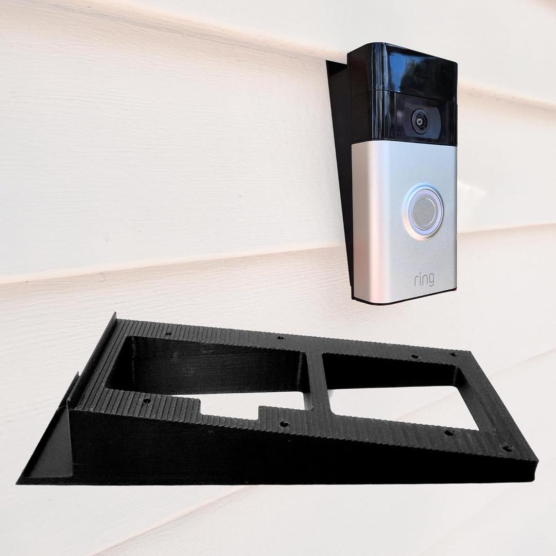 SplashNColor No-Drill Ring Doorbell Mount for Vinyl Siding, Compatible with Ring Doorbell 1, 2, 3, 4 and Battery Models  Easy No-Holes Installation for Apartment and HOA-Friendly Setup
