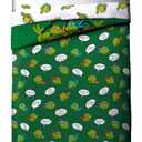 Jay Franco Nickelodeon Teenage Mutant Ninja Turtles Green Bricks 4 Piece Toddler Bed Set - Includes Reversible Comforter & Sheet Set Bedding - Super Soft Fade Resistant Microfiber