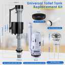 Saillong 1 Pack 3 Inch Universal Toilet Tank Replacement Kit, Include Dual Flush Valve with Push Button, Toilet Fill Valve, Bowl Gasket and Plastic Bolts, Tank Parts Replacement for 2-Piece