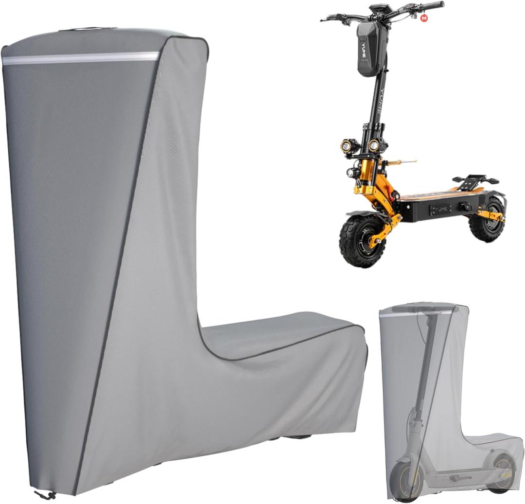 Electric Scooter Cover, 1680D Heavy Duty Waterproof and Dustproof Oxford Cloth, UV Resistant & Anti-Scratch, Includes Storage Pouch, A Better Fitting Electric Scooter Cover (Gray, 54x8x52 inch)