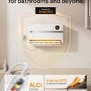 DREO Wall Heater for Bathroom, Smart Space Heaters with ALCI Plug, 1500W, 120 Vertical Oscillation, Adjustable Thermostat, 24H Timer, Easy Installation Electric Heater for Indoor use, Bedroom, Office