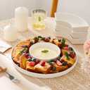 MALACASA Porcelain Divided Serving Dishes, Appetizers Tray, Serving Tray for Party - Perfect for Chips and Dip, Fruit, Veggies, Candy and Snacks, Divided Serving Platter, Relish Tray, White