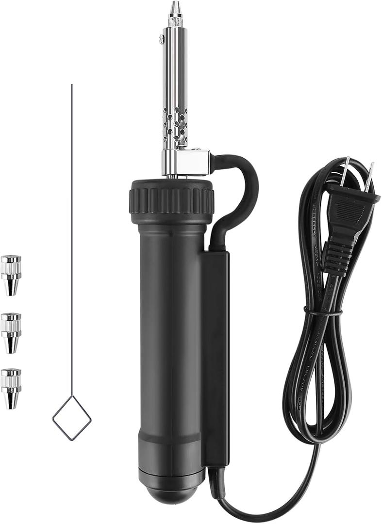 Solder sucker,Automatic Desoldering Pump Vacuum, Electric Solder Tin Sucker, Electric Desoldering Pump Automatic Vacuum Solder Sucker US Plug AC 110V 30W with 3 Soldering Suction Tips