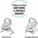 Graco Soothe n Sway LX Portable Baby Swing and Baby Bouncer Bouncer, Multi Direction Seat, 2 Speed Vibration, Derby