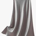 Women's Silk Skirt Solid Color A-Line Skirt Knee-Length Chic Midi Skirt XL
