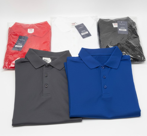 Performance Sports Polo Shirts Size XL 5 pieces( Red, White, Black, Gray, Blue)