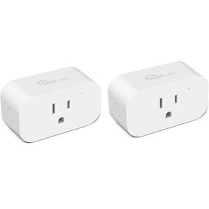 TREATLIFE 2 Pack Smart Plugs that Work with Alexa and Google Home, 7 Day Heavy Duty Programmable Timer, 1800W 15A WiFi Smart Outlet, Child Lock, Vacation Mode, Reliable WiFi Connection