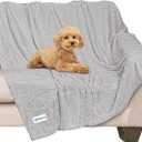 PetAmi Waterproof Dog Blanket, Leakproof Puppy Blanket for Medium Large Dogs, Furniture Sofa Couch Cover Protector, Fleece Pet Throw Indoor Cat Kitten, Reversible Washable Soft Plush, 40x60 Light Gray
