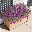 Artificial Fake Mums Flowers for Outdoor Spring Decor, 12 Bundles Faux Flowers Plants Silk Daisy for Planter Pot Colorful UV Resistant Look Real for Front Door Porch Patio Outside Yard(Light Purple)