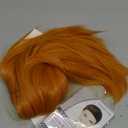 Wig for Cosplay, Short Orange Synthetic Hair with 2pcs Tattoos for Women Halloween