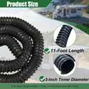 3" ID x 11' Length Heavy-Duty Car Exhaust Hose with Two Hose Clamps for Garage, EPDM Rubber Pipe for Automotive Exhaust Vent, 600°F Heat Resistant Spliceable Exhaust Tailpipe Hose for Auto Shop