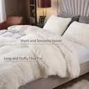 EMME Luxury White Fuzzy Duvet Cover Set King Size 3 Pieces Fluffy Comforter Cover Set for King Bed Shaggy and Plush Soft Bedding Duvet Covers (White, King), King/Cal. King