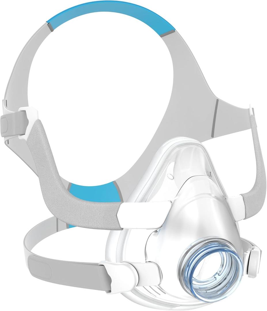1 Set Replacement for AirFit F20 Mask Medium - Includes Mask Cushion, Headgear, Frame, Soft Straps with Clips for CPAP Supplies- No Elbow- Full Face Designed for Confident Seal & Stable Fit