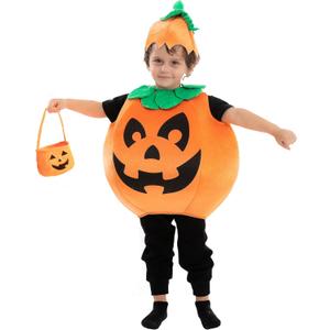 Spooktacular Creations Halloween Pumpkin Costume Kids with Basket Outfit for Toddler Child Halloween Dress Up Party (18-24 Months)