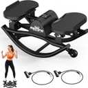 RELIFE REBUILD YOUR LIFE Rock Stepper Side to Side Rocking Fitness Step Low-Impact Balance Board with Resistance Bands,Non-Slip Base for Full Body Workout, Fitness Machine Equipment at Home