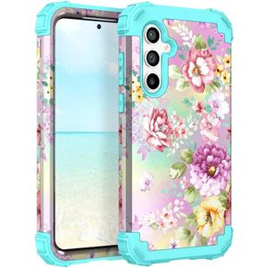 Hocase for Samsung Galaxy S25 Case 6.2', Purple/Pink Flowers