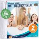 Utopia Bedding Mattress Protector Zippered Twin XL Size (Pack of 2), 100% Waterproof Bed Bug and Dust Mite Proof Mattress Encasement, Absorbent 6 Sided Mattress Cover