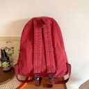 AFGWK Vintage Canvas Backpack for Women Grunge Hippie Cute Boho School Backpack Casual Y2K Aesthetic Backpack (Red)