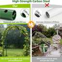 Thickened Rustproof Garden Arch Metal Trellis for Climbing Plants Outdoor, Wedding Arch Garden Arbor Frame Archway 4.9 x8.1 or 7.9 x6.7Ft Flower Arches for Bridal Party Decoration (Green)