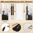 Sayglossy 48 Set Father Day Gifts Bulk for Men 6 in 1 Multi Tool Pen Gift Church Multitool Pen with Bible Verse Bookmarks Screwdriver Motivational for Father's Day Christian Men of God Gifts (Black)