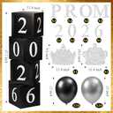 Skylety Prom Decorations 2026 - Prom Send off Backdrop Decor Column Standup Photo Booth with 20 Balloons 2 Crown Shape Cards for College High School Senior Night Congrats Grad