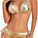 Century Star Women Tie Side Bottom Padded Top Triangle Bikini String Bathing Suit Two Piece Swimsuit S