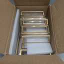 EHWINE 12 Pack Acrylic Sign Holder 4 x 6, Double Sided Gold Picture Frame Stand up Table Top Sign Holders, Clear Display Stand Menu Flyer Holder for Wedding Party