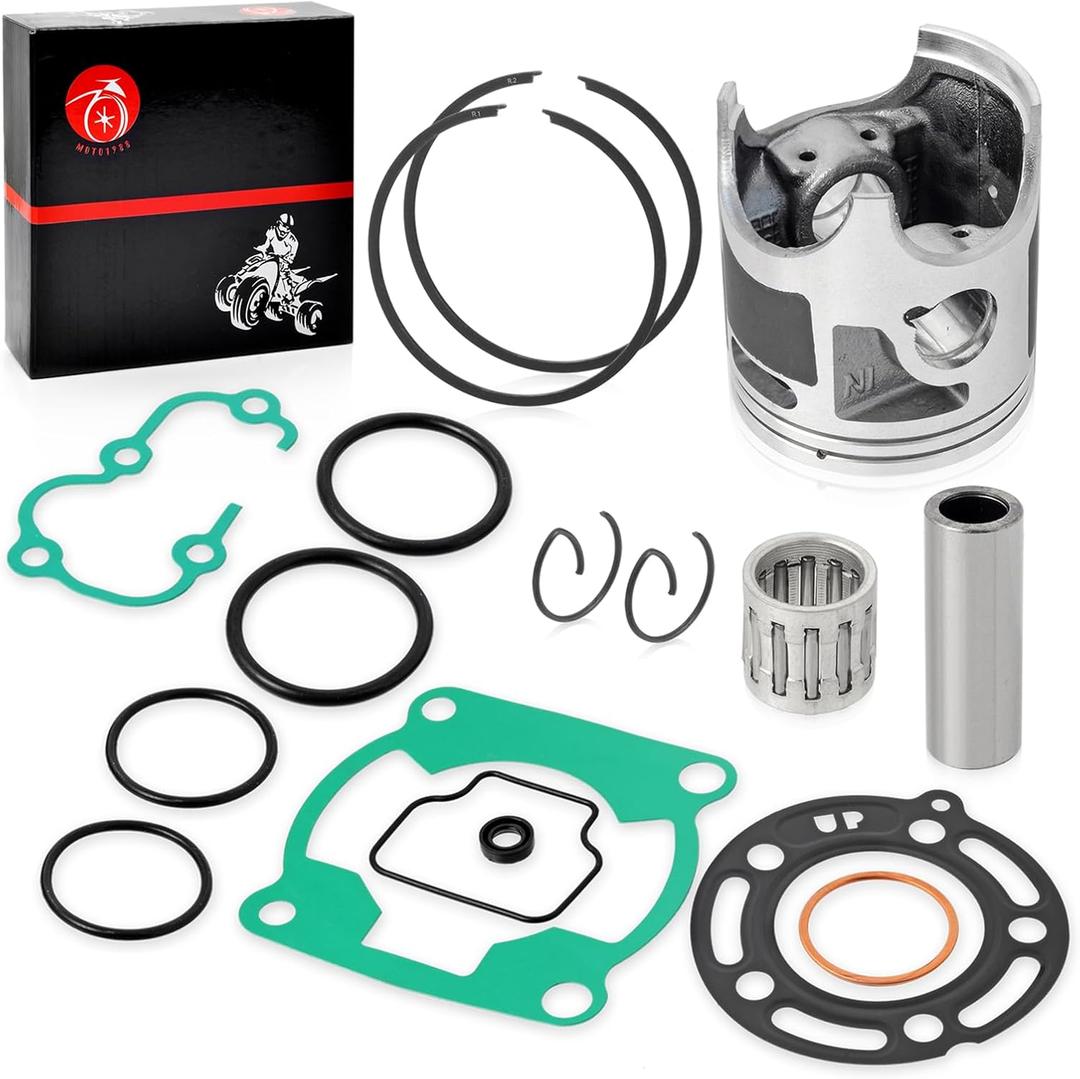 13008-1200 Top End Piston Bearing Ring Cylinder Gasket Kit 48.5mm Compatible with Kawasaki KX85 2001-2013 13001-0006 13033-1053 13033-1060
