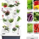 Vertical Hydroponic Tower Garden System - 6 Layer 30 Pods Hydroponic Grow Tower Kit with Water Pump & Timer, BPA-Free Modular Indoor/Outdoor for Strawberries, Tomatoes, Lettuce, Herbs, Black Base 