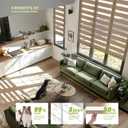 Cordless Zebra Blinds for Windows -Customizable Dual Layer Light Control Zebra Shades, Light Filtering & Blackout Window Blinds, Easy Install Zebra Blind for Home, Brown, 34" W x 72" H