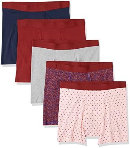 Amazon Essentials Men's Breathable Cotton Underwear Boxer Briefs, Tag-Free, Pack of 5, Size S