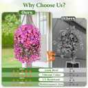 Realistic Artificial Flowers for Outdoors, 2 PCS Full UV Resistant Artificial Outdoor Flowers, Large Size Faux Flowers for Outdoor planters Fake Hanging Flowers Plants for Porch, Front Door, Garden