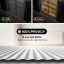 LazBlinds No Drill Blinds for Indoor Windows, Cordless 1" Vinyl Mini Blinds, Privacy S-Curve Blinds for Windows, Room Darkening Horizontal Window Blinds and Shades for Home, 28" W x 64" H, White