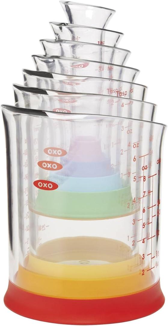 OXO Good Grips 7-Piece Nesting Measuring Beaker Set, Multicolored