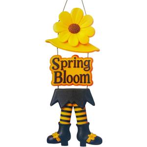 2 x Sunflower Sign Decoration Hanging Wooden Wall Decor Version Rustic Front Door Hanger Art Ornament for Home Room Indoor Outdoor Holiday Decor