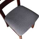 Genina Seat Covers for Dining Room Chair Seat Slipcovers Kitchen Chair Covers (Dark Gray, 4 Pcs)