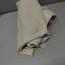 jinchan Winslow Linen Curtains 45 Inch Length Small Window Curtains Embroidered Bordered Floral Drapes Light Filtering for Bathroom Laundry Room Kitchen Farmhouse Decor White on Beige 2 Panels