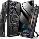 TONGATE Magnetic Stand for Samsung Galaxy S26 Ultra Case, Compatible with Magsafe, [Camera Cover & 2 Front Frames][Military Drop Protection]S26 Ultra Case with Privacy Screen & Belt Clip,Black Privacy