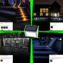 JSOT Outdoor Solar Lights - Solar Powered Deck Lights Waterproof Light for Fence Post Light Outside for Backyard Patio Stair Wall Lighting, 3LED Cool Light 6 Pack
